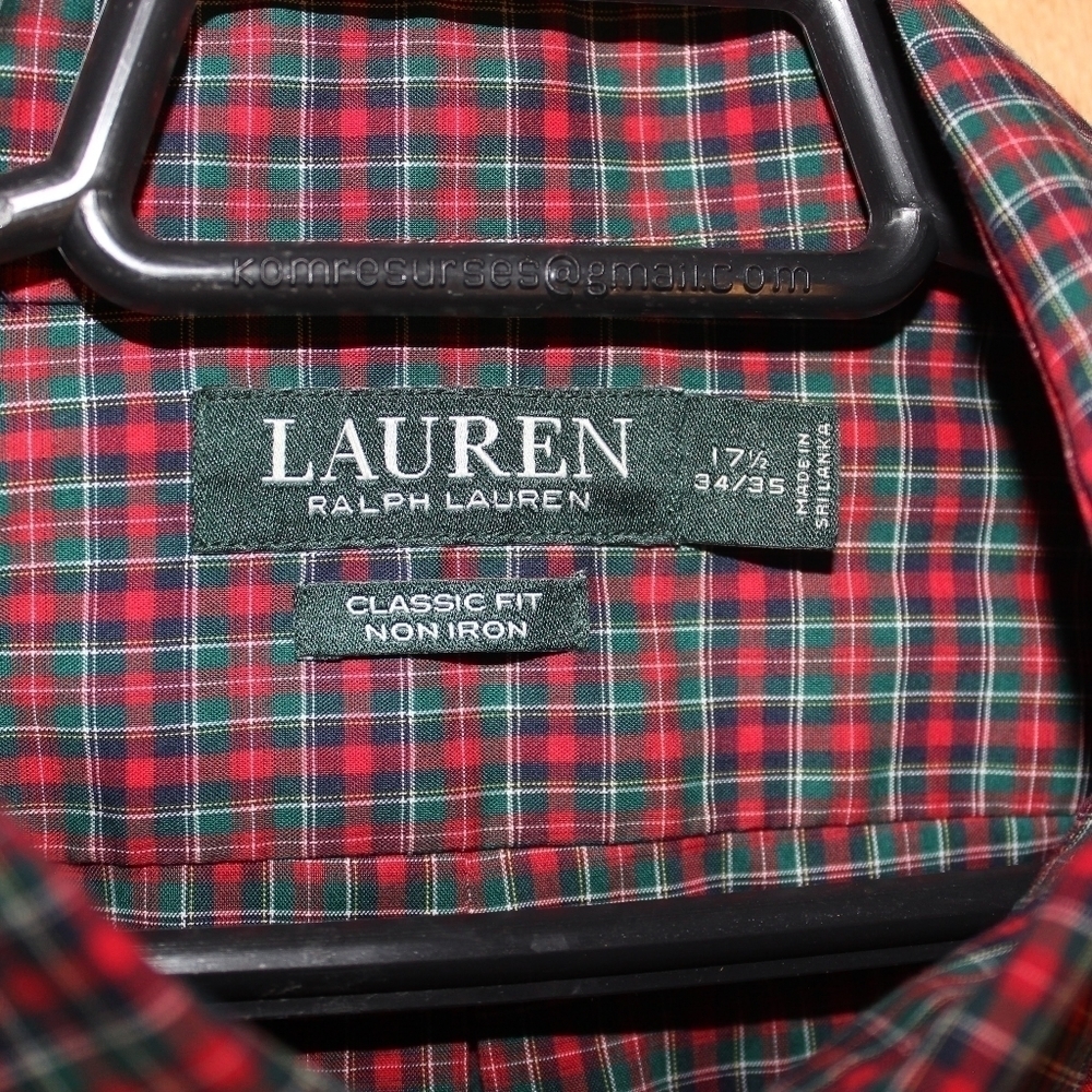 Lauren Ralph Lauren Red Plaid Casual Shirt - Picture 3 of 5